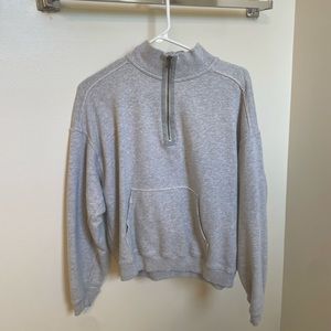 size extra small gray Aerie half zip
